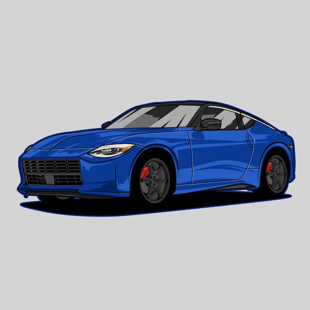 Vector perspectief weergave auto vectorillustratie voor conceptueel ontwerp