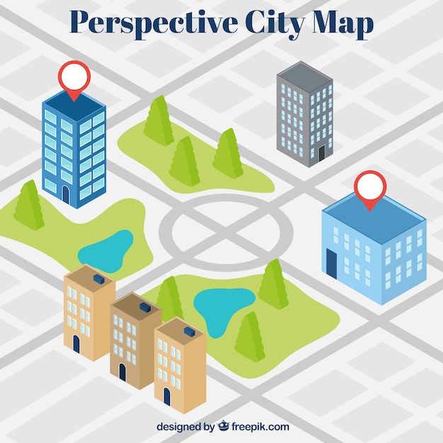 Perspective city map background