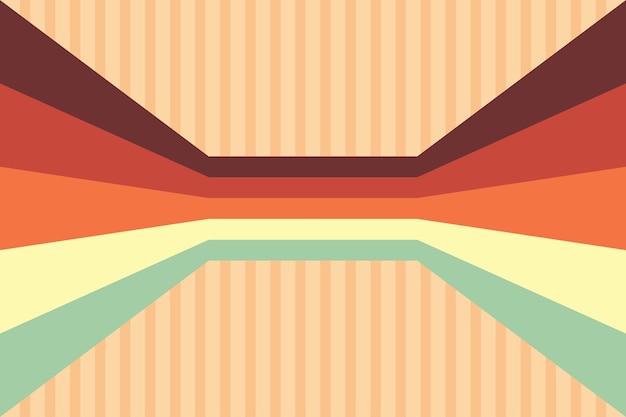 Perspective colorful retro striped lines background