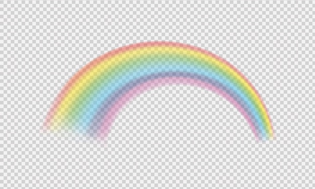 Perspective diagonal view.vector realistic translucent sky. rainbow template.