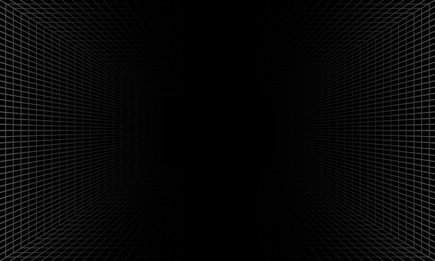 Vector perspective grid lines abstract wireframe background