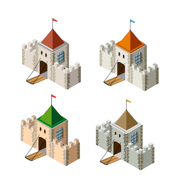 A perspective isometric set view