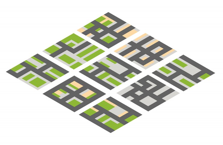 Vector perspective view from above