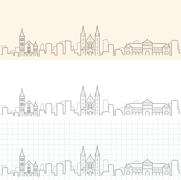 Vector perth hand drawn profile skyline