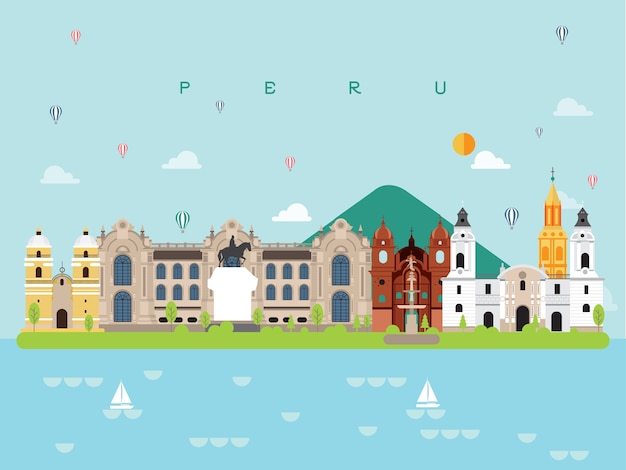 Peru Famous Landmarks Infographic 