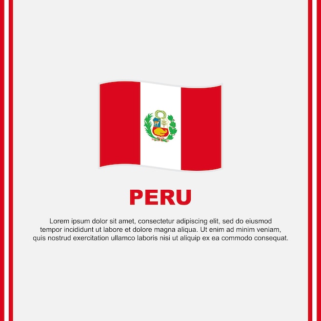 Peru Flag Background Design Template Peru Independence Day Banner Social Media Post Cartoon