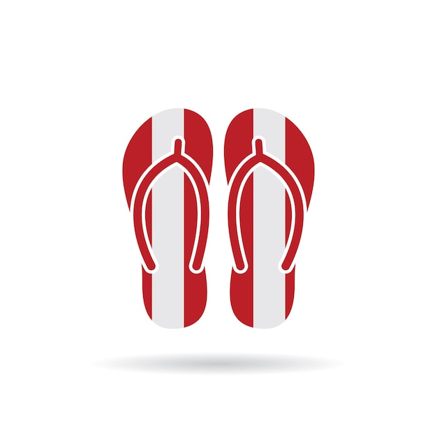 Peru flag flip flop sandals icon on a white background