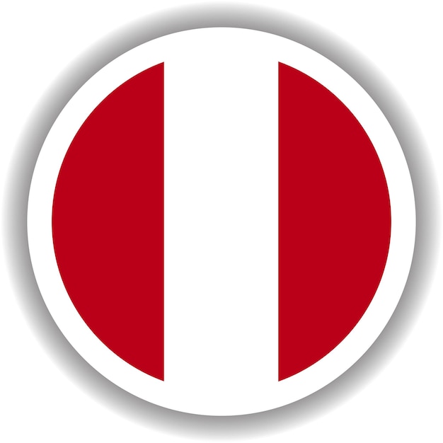 Peru Flag Round Shape
