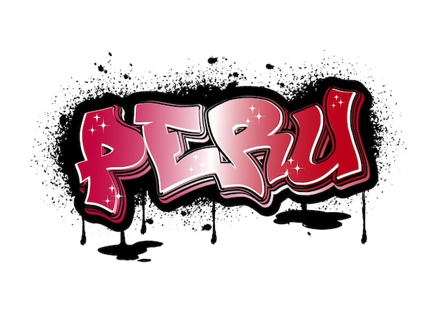 Perù graffiti lettering tipografia arte illustrazione