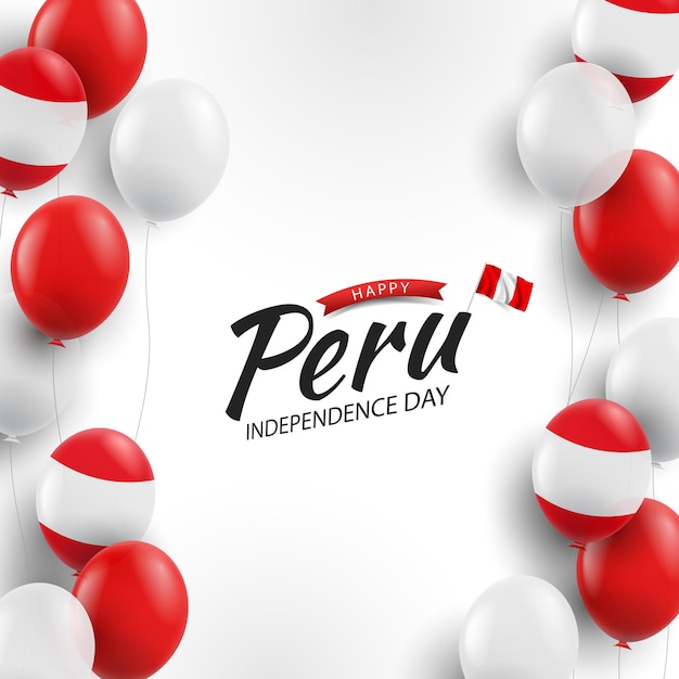 페루 독립 기념일 배경 풍선