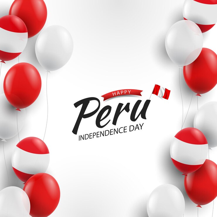 Peru Independence Day Background with balloons