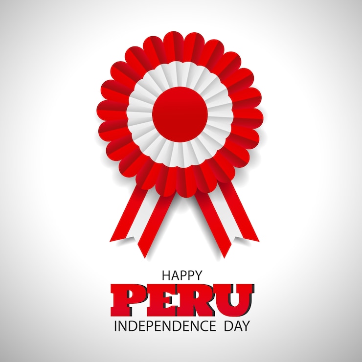 Peru Independence Day. Cockade national symbol of Peru.