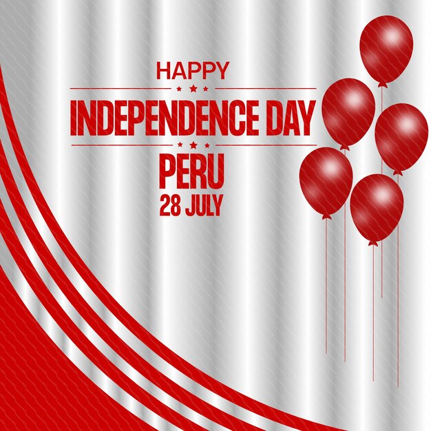 Peru independence day premium vector