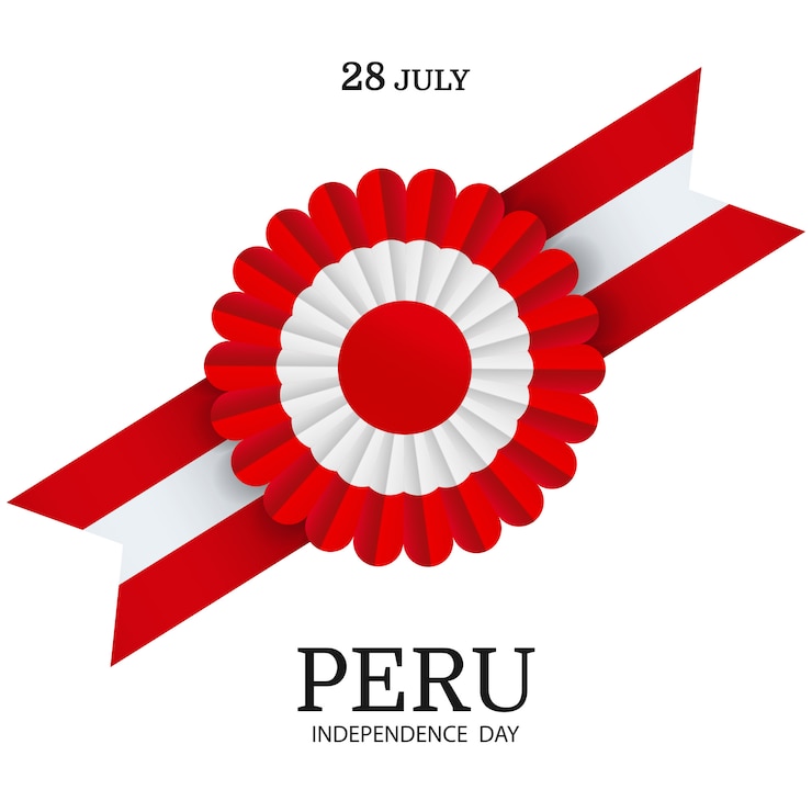 Peru Independence Day. Сockade national symbol of Peru.