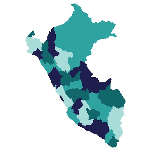 Peru kaart Kaart van Peru in administratieve provincies in veelkleurige