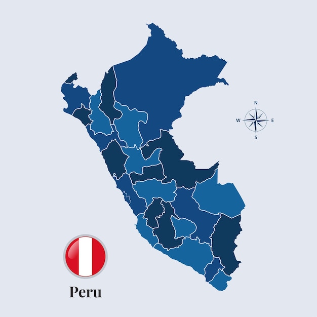 Peru kaart met vlag Peru vlag kaart