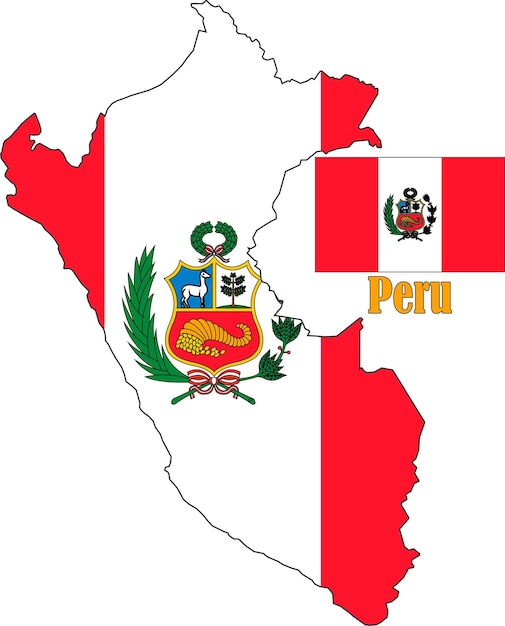 Peru Map and Flag