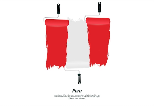 Peru national flag in grunge style