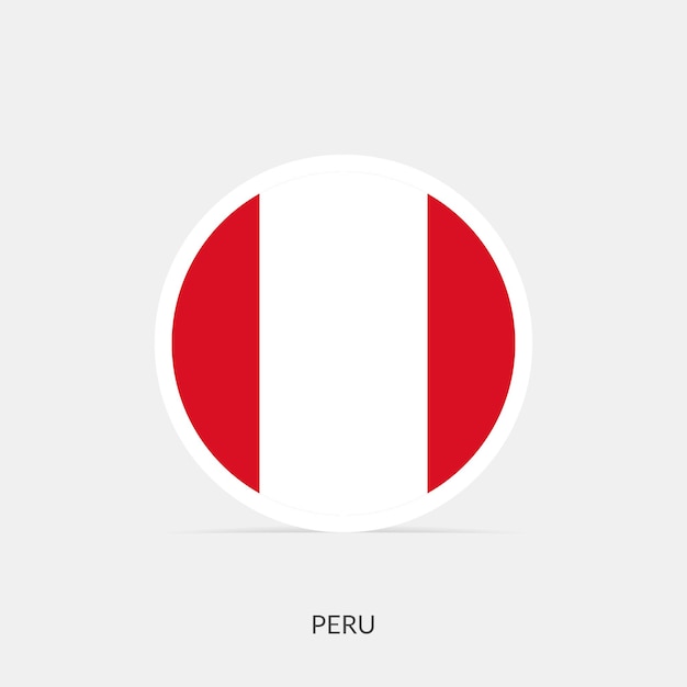 Peru round flag icon with shadow