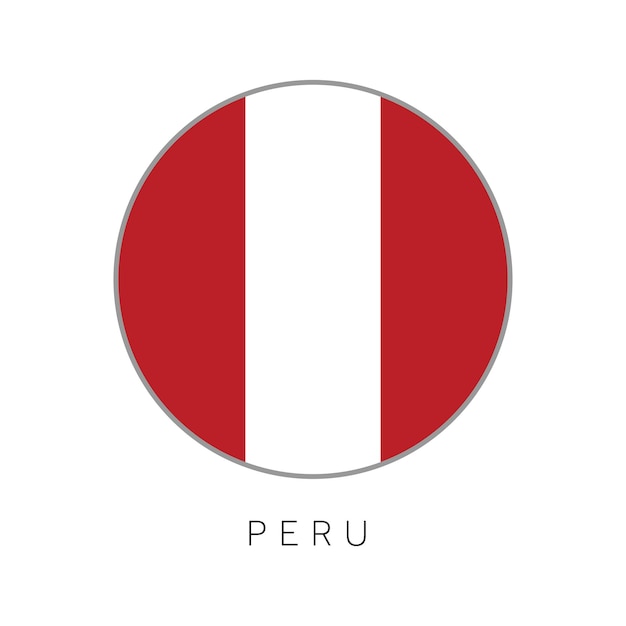 Peru vlag ronde cirkel vector icon