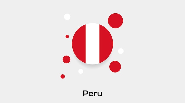 Peru vlag zeepbel cirkel ronde vorm pictogram vectorillustratie