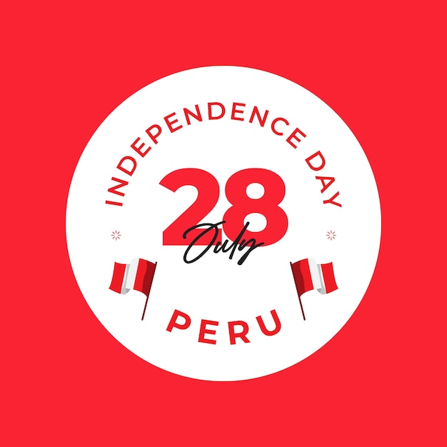 페루 국기 배너 디자인 템플릿을 흔들며 국경일 행사를 위한 디자인