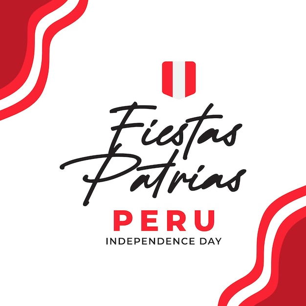 Шаблон дизайна баннера с развевающимся флагом Перу Дизайн для празднования национального дня