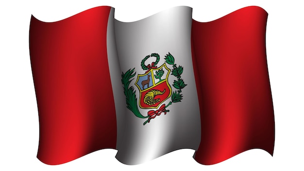 Vettore illustrazione vettoriale del disegno della bandiera del perù