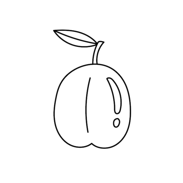Perzik fruit Doodle