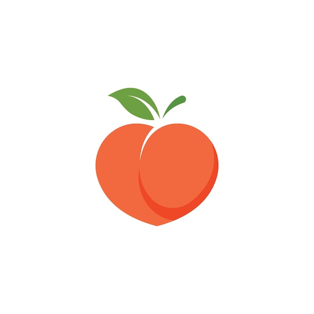 Perzik fruit pictogram vector illustrtion ontwerpsjabloon