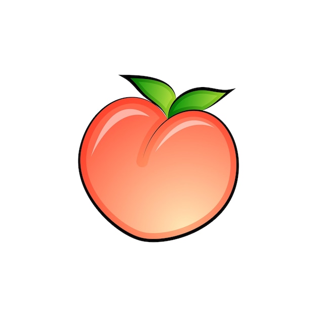 Perzik fruit vector icoon