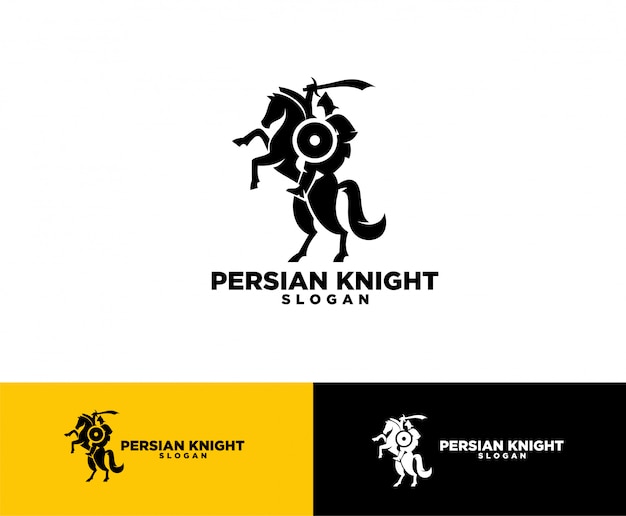 Perzisch ridder symbool logo ontwerp