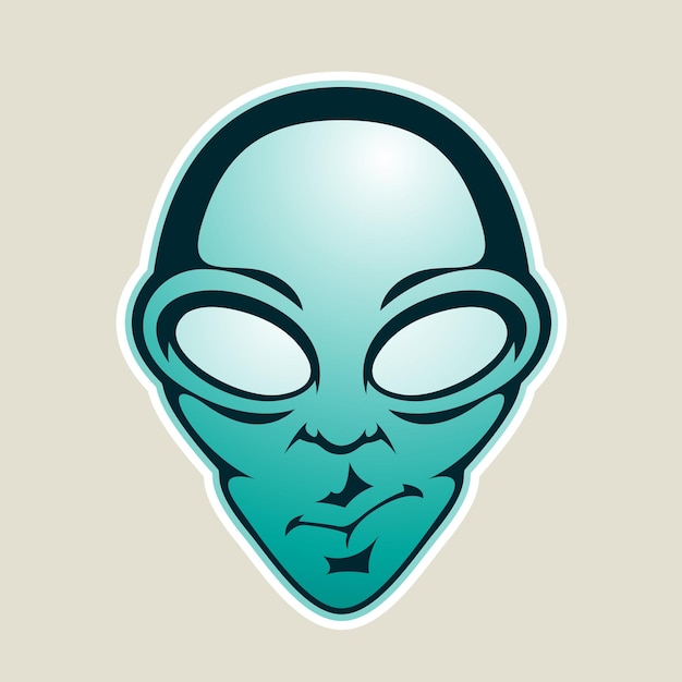 Perzische Groene Alien Hoofd Cartoon Pictogram Vectorillustratie