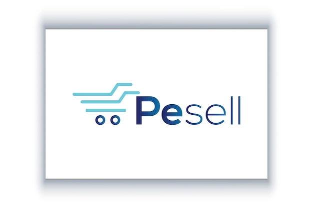 Modello di design del logo pesell super market