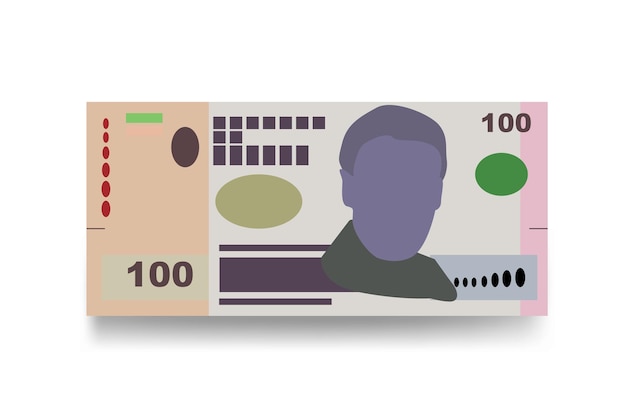 Peso Uruguayo Vector Illustratie Uruguay geld set bundel bankbiljetten Papiergeld 100 UYU