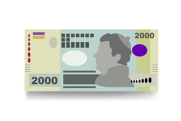 Peso Uruguayo Vector Illustration Uruguay money set bundle banknotes Paper money 2000 UYU