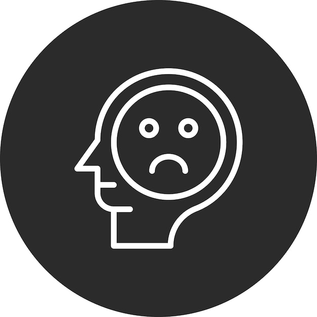 Pessimistic vector icon illustration of Mental Health iconset