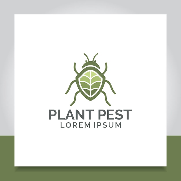 Vector pest control logo design insect bug shield plant for farm business