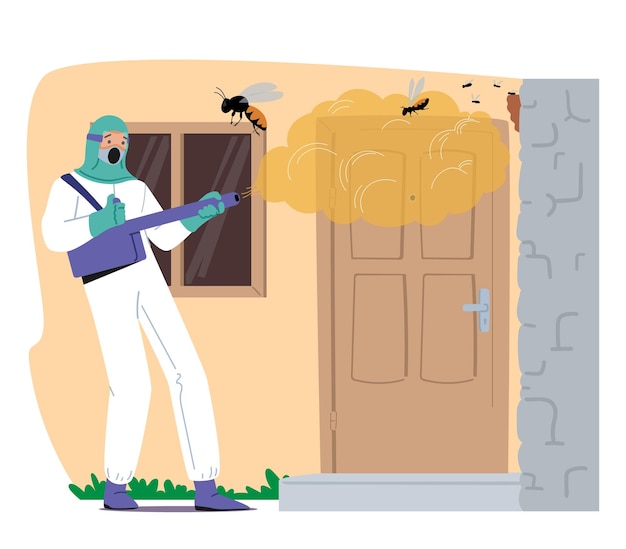 Vector pest control service effectively tackles wasp infestation at cottage professional worker utilizing effective methods