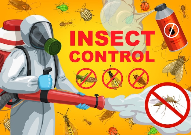 Vector pest control service exterminator insects bugs