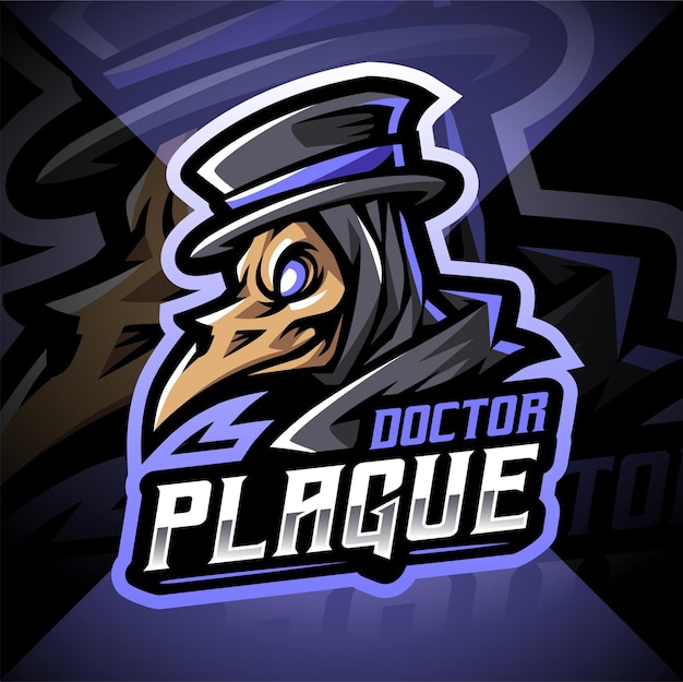 Pest dokter hoofd esport mascotte logo