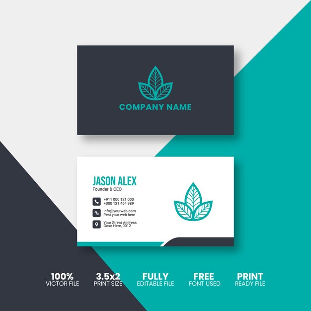 Vector pest and white elegant business card template