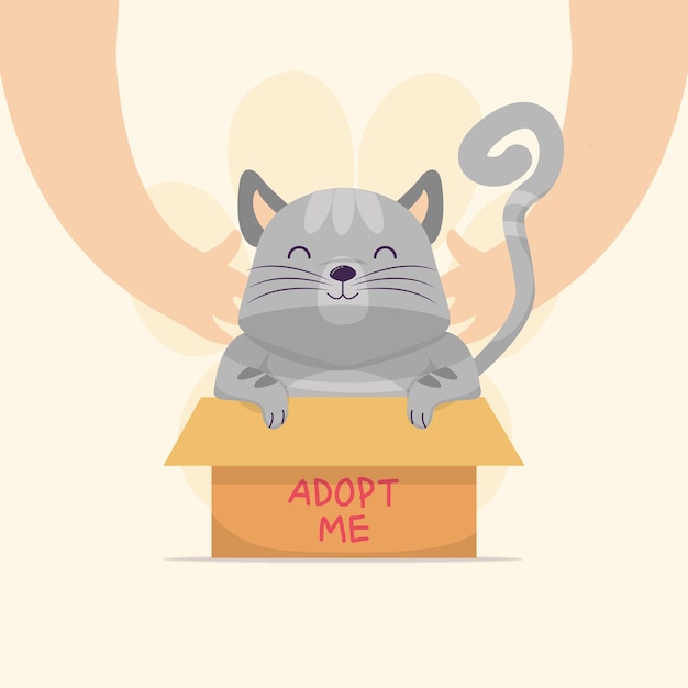 Vector pet adoption illustration