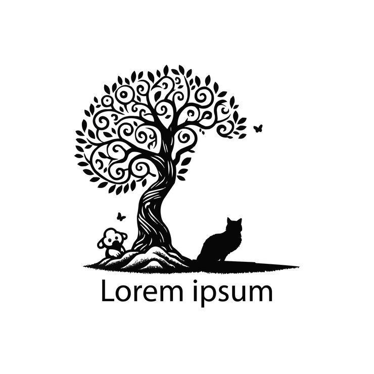 Vector pet animal logo design concept