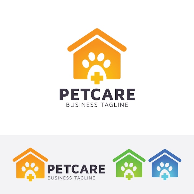 Pet care and animal home logo template