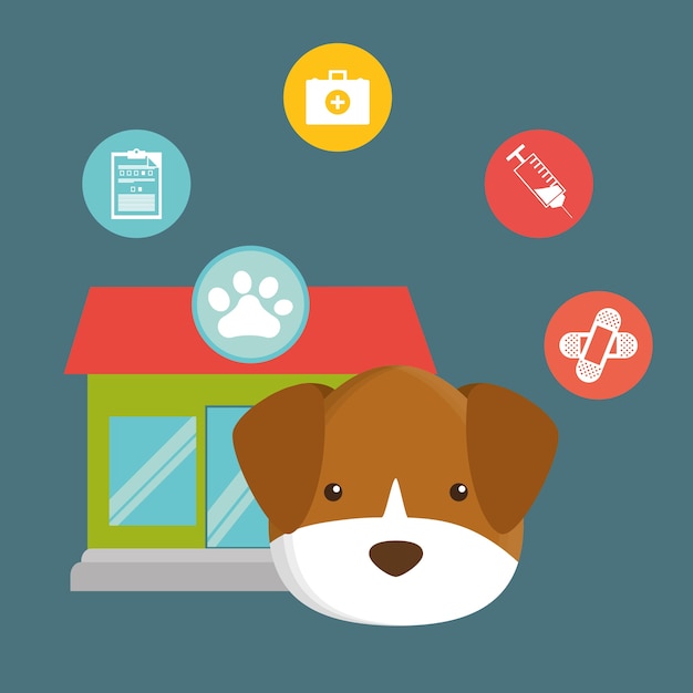 Pet care center service icons