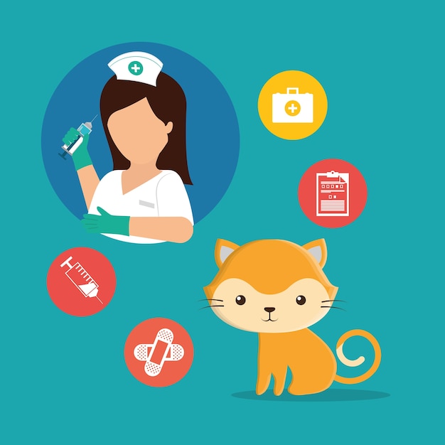 Vector pet care center service icons