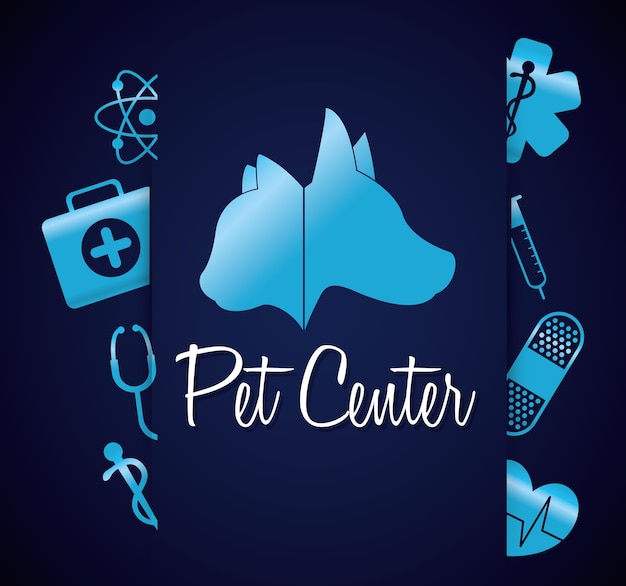 Vector pet care center service icons