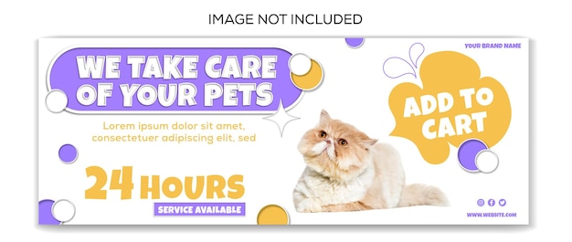 Vector pet care facebook cover design