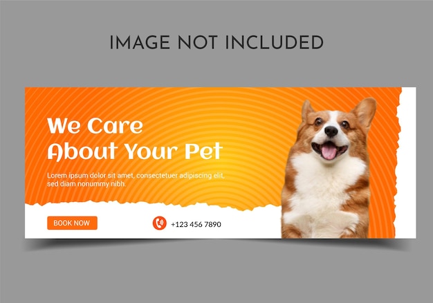 Pet care facebook cover template web banner template